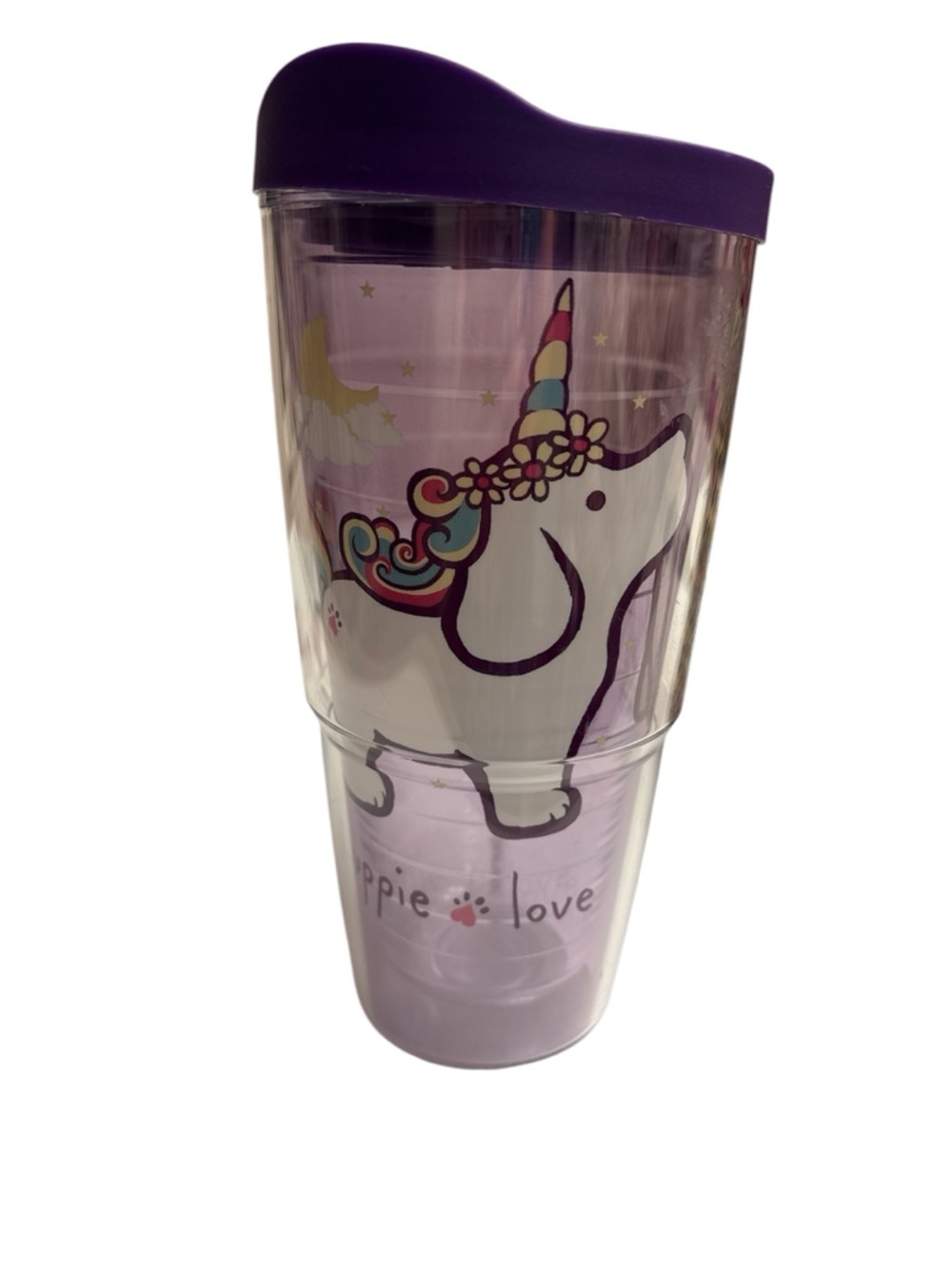 Tervis Tumbler Unicorn Travel Tumbler with Purple Lid large size puppy unicorn